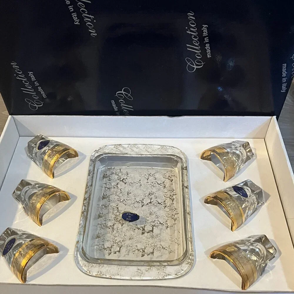 Collection Made In Italy Shot Glasses With Tray